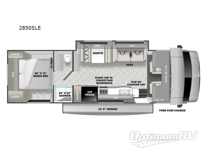 2023 Forest River Sunseeker LE 2850SLE Ford RV Floorplan Photo