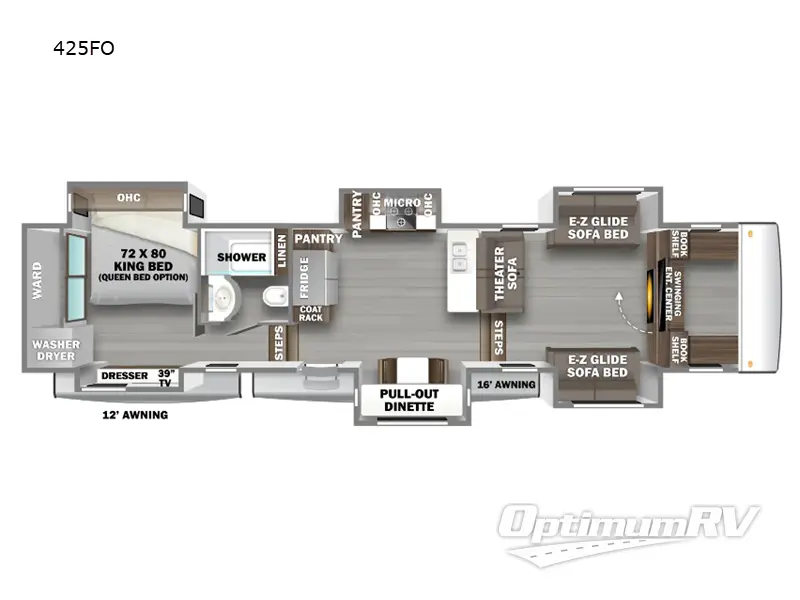 2024 Forest River RiverStone 425FO RV Floorplan Photo