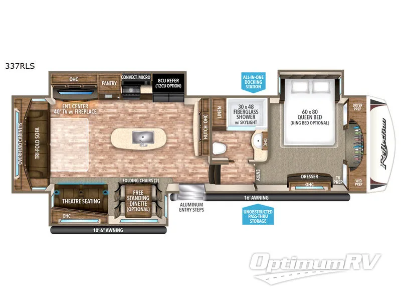 2017 Grand Design Reflection 337RLS Floorplan Photo