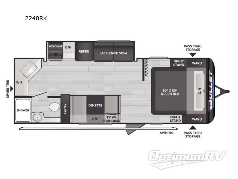 2025 Keystone Bullet Classic 2240RK RV Floorplan Photo