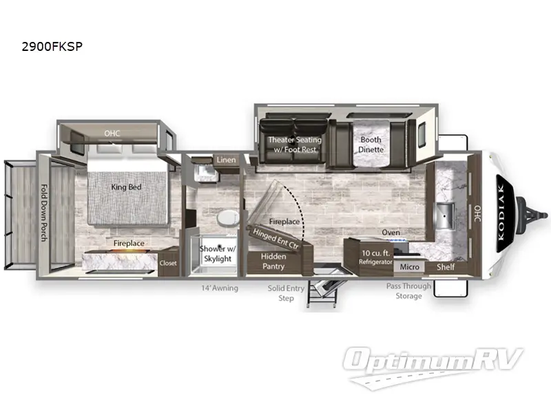 2025 Dutchmen Kodiak Ultimate 2900FKSP Floorplan Photo