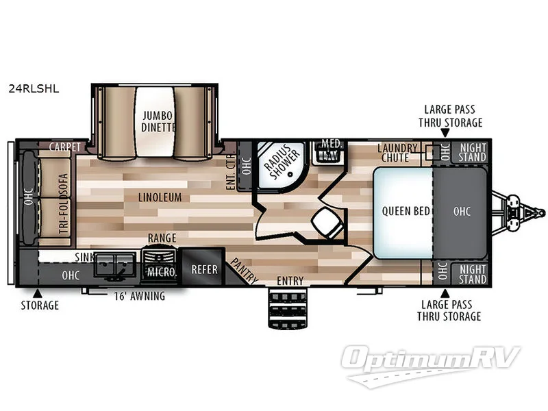 2018 Forest River Wildwood 24RLSHL Floorplan Photo