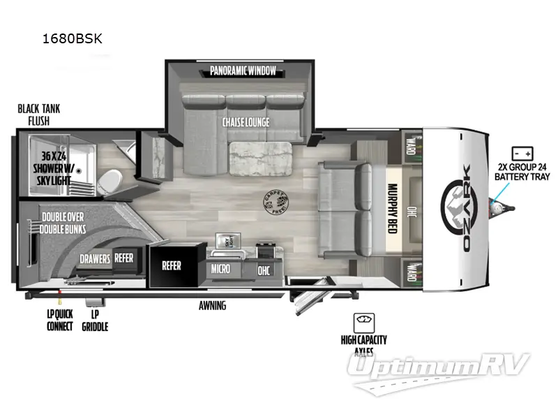 2024 Forest River Ozark 1680BSK Floorplan Photo