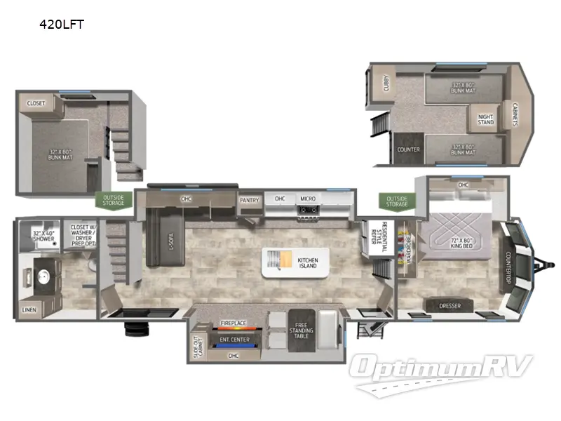 2025 Palomino Puma Destination 420LFT RV Floorplan Photo