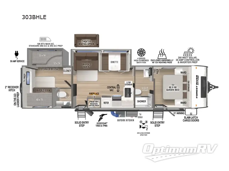 2025 Forest River Surveyor Legend 303BHLE RV Floorplan Photo