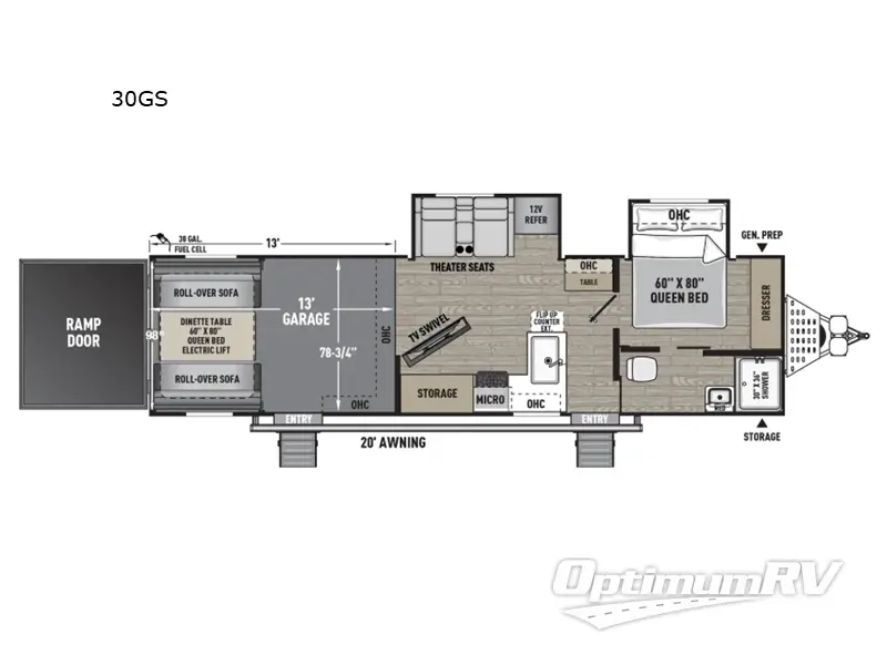 2025 Forest River Work and Play 30GS Floorplan Photo