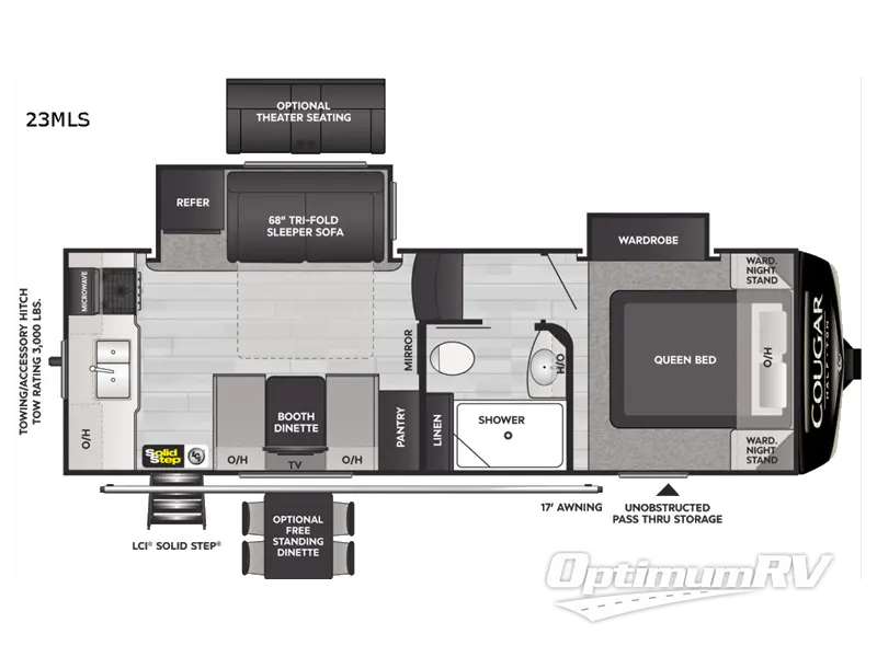 2022 Keystone Cougar Half-Ton 23MLS RV Floorplan Photo