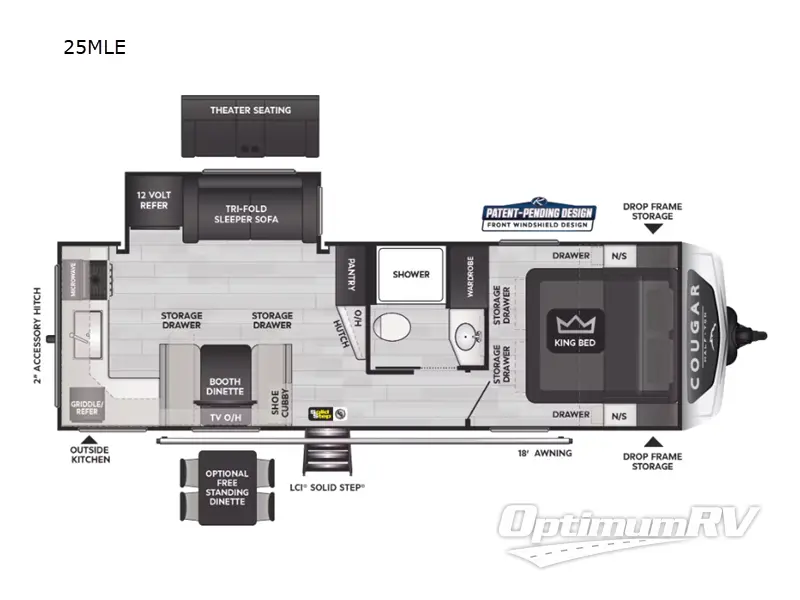 2025 Keystone Cougar Half-Ton 25MLE Floorplan Photo