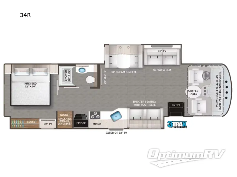 2023 Thor Hurricane 34R RV Floorplan Photo