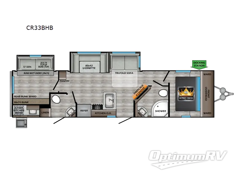 2021 CrossRoads Cruiser Aire CR33BHB RV Floorplan Photo