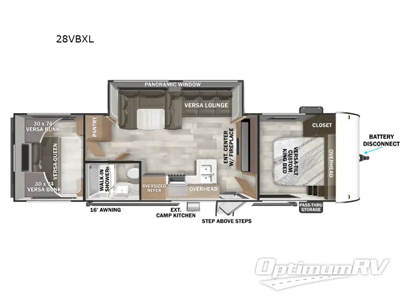 2026 Forest River Wildwood X-Lite 28VBXL RV Floorplan Photo