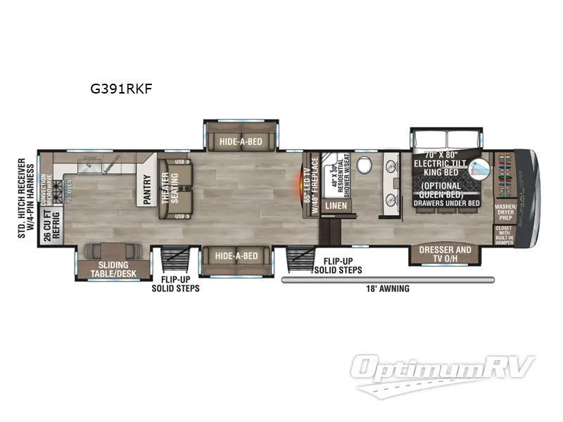 2025 KZ Durango Gold G391RKF RV Floorplan Photo