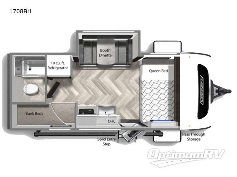2022 Dutchmen Coleman Rubicon 1708BH RV Floorplan Photo