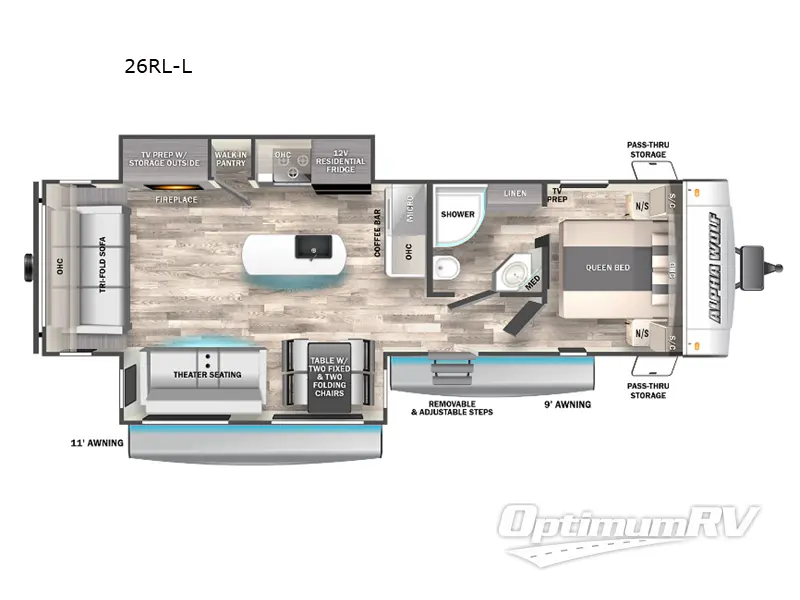 2023 Forest River Cherokee Alpha Wolf 26RL-L RV Floorplan Photo