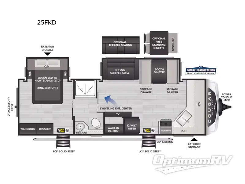 2025 Keystone Cougar Half-Ton 25FKD Floorplan Photo
