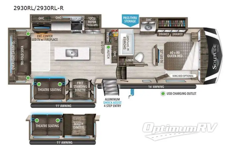 2021 Grand Design Solitude S-Class 2930RL Floorplan Photo