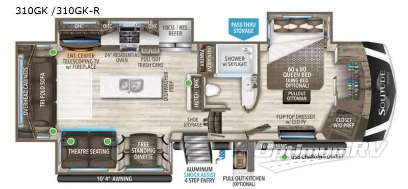 2021 Grand Design Solitude 310GK RV Floorplan Photo
