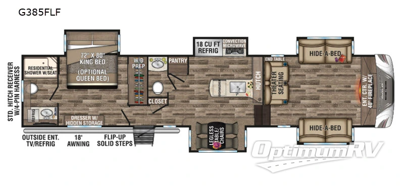 2019 KZ Durango Gold G385FLF Floorplan Photo