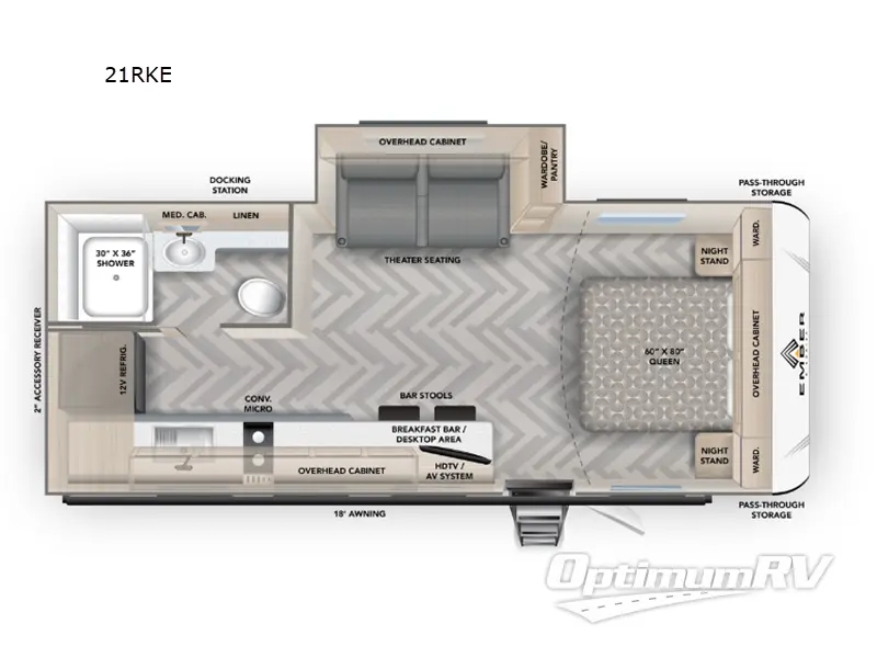 2025 Ember E-Series 21RKE Floorplan Photo