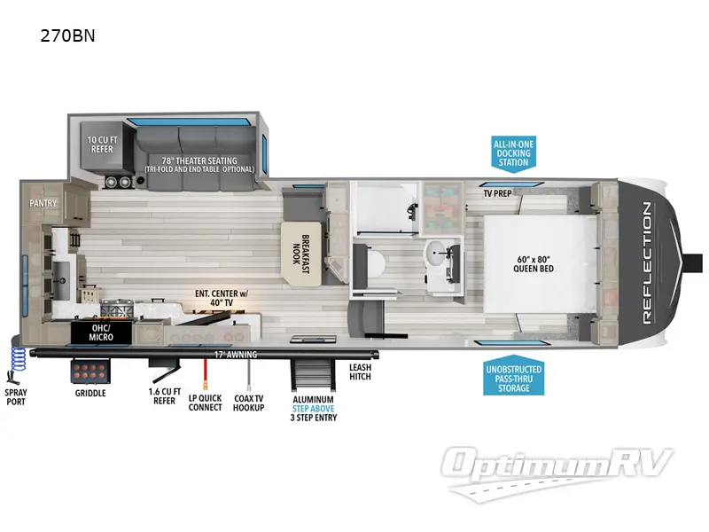 2025 Grand Design Reflection 150 Series 270BN Floorplan Photo