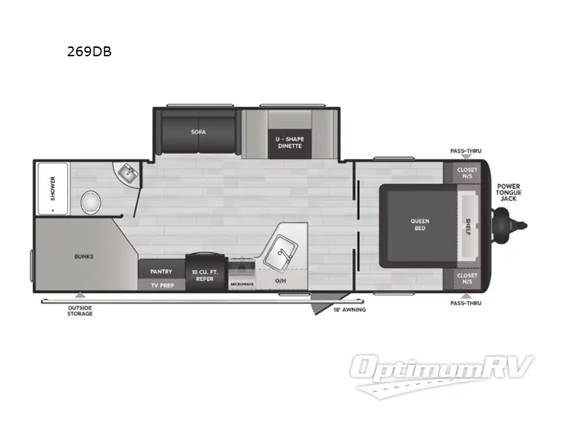 2025 Keystone Hideout Sport Double Axle 269DB Floorplan Photo