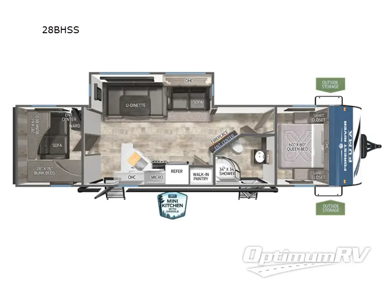 2025 Palomino Puma 28BHSS RV Floorplan Photo