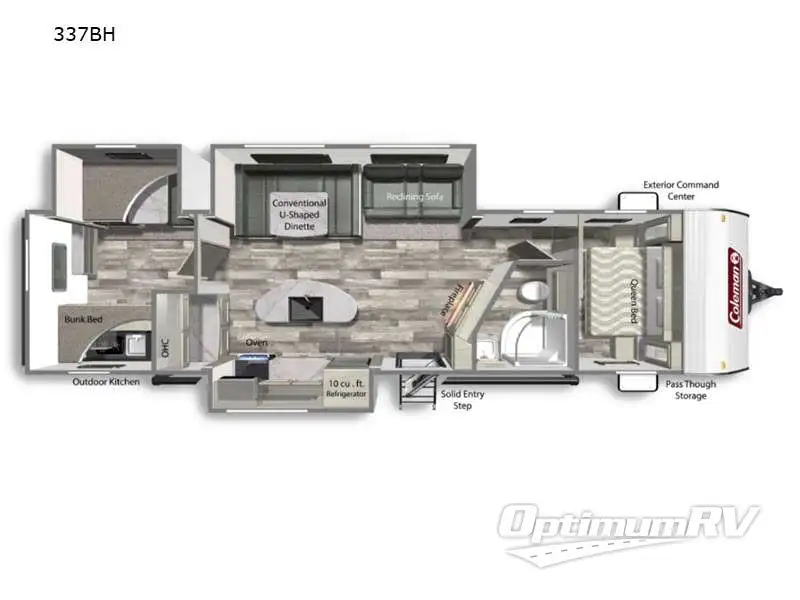 2023 Dutchmen Coleman Lantern Series 337BH RV Floorplan Photo