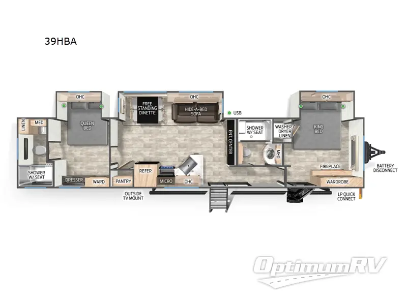 2025 Forest River Cherokee Timberwolf 39HBA Floorplan Photo