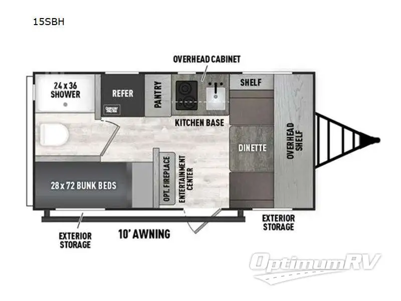 2023 Forest River Viking Saga 15SBH Floorplan Photo