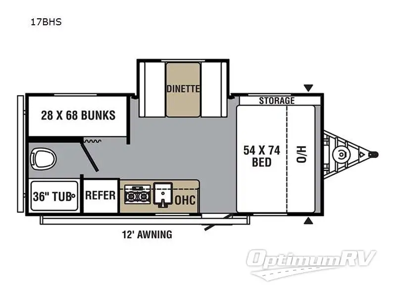 2022 Forest River Viking 17BHS Floorplan Photo