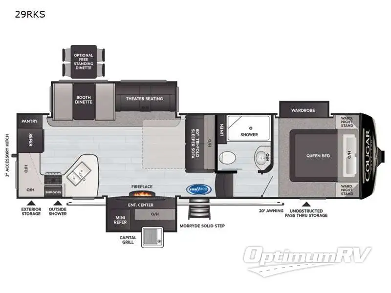 2021 Keystone Cougar Half-Ton 29RKS RV Floorplan Photo