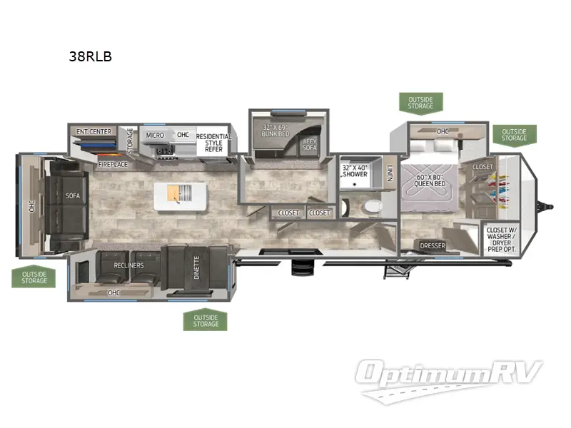 2025 Palomino Puma Destination 38RLB RV Floorplan Photo