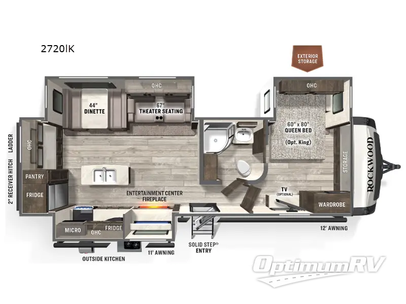 2022 Forest River Rockwood Ultra Lite 2720IK Floorplan Photo