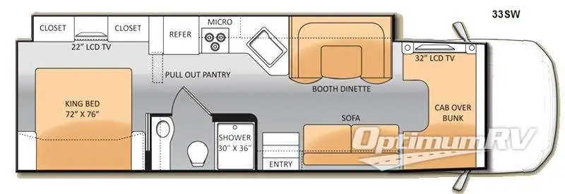 2014 Thor Four Winds Super C 33SW RV Floorplan Photo