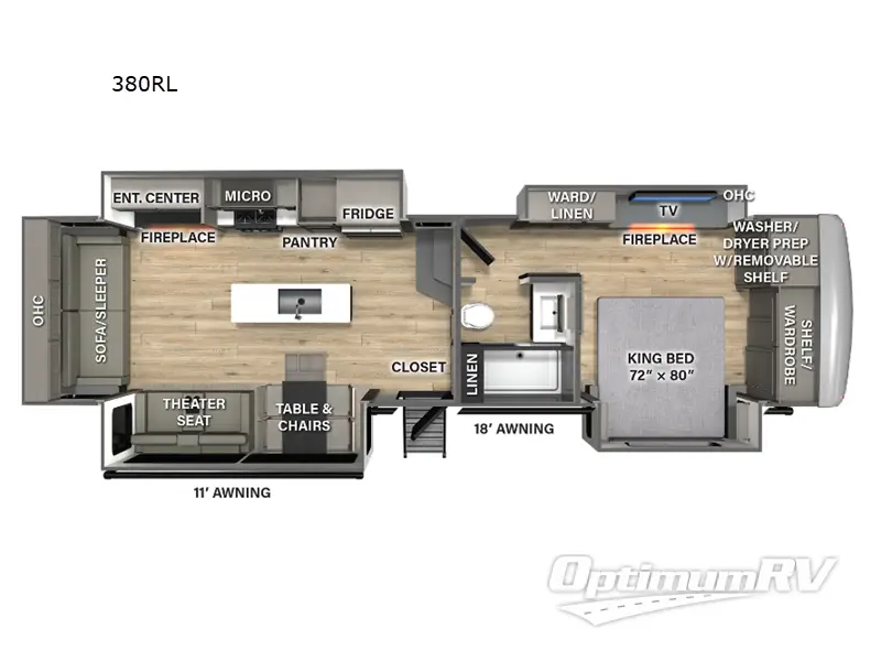 2025 Palomino Columbus 380RL RV Floorplan Photo
