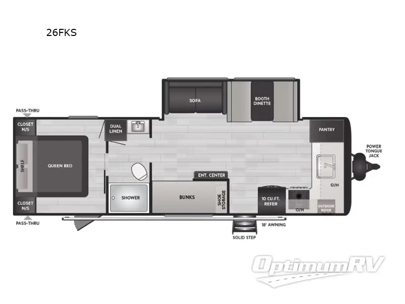 2024 Keystone Hideout 26FKS Floorplan Photo