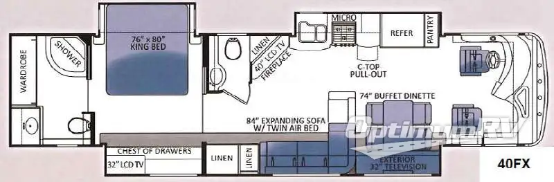 2013 Thor Tuscany 40FX RV Floorplan Photo