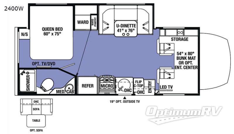 2018 Forest River Sunseeker MBS 2400W Floorplan Photo
