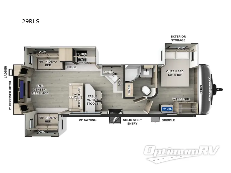 2025 Forest River Flagstaff Super Lite 29RLS Floorplan Photo