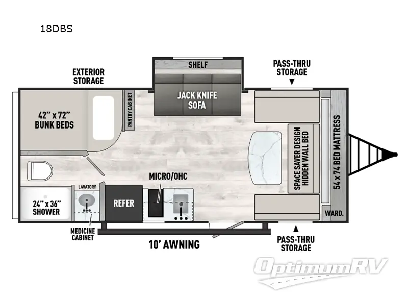 2025 Forest River Viking 4K Series 18DBS RV Floorplan Photo