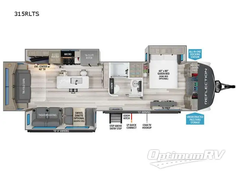 2024 Grand Design Reflection 315RLTS Floorplan Photo