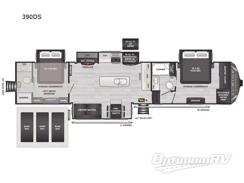 2024 Keystone Alpine Avalanche Edition 390DS RV Floorplan Photo