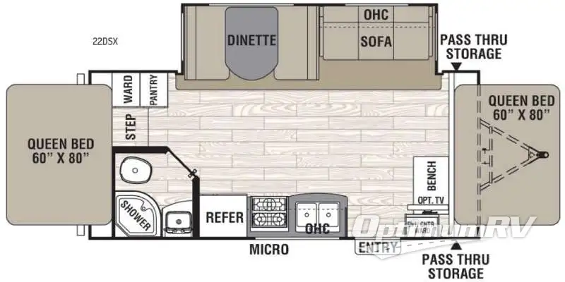 2017 Coachmen Freedom Express 22DSX Floorplan Photo