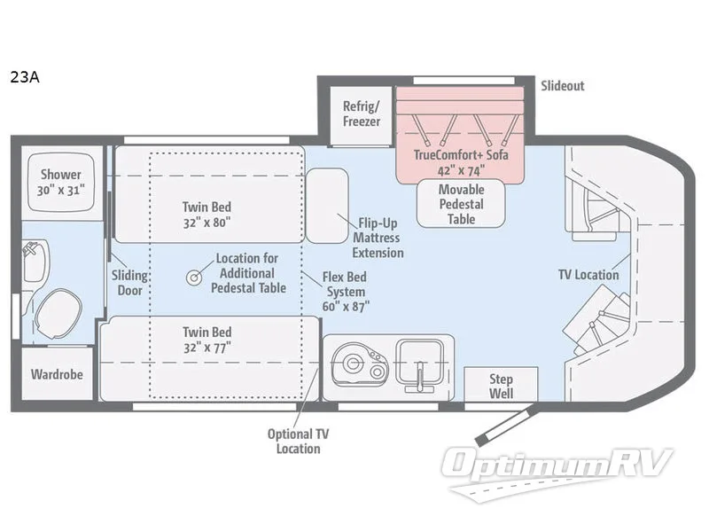 2018 Winnebago Fuse 23A Floorplan Photo
