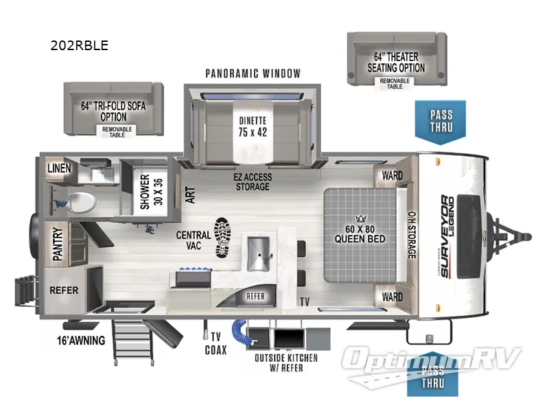 2023 Forest River Surveyor 202RBLE Floorplan Photo