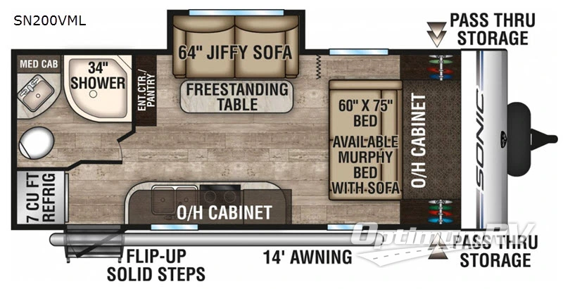 2019 Venture Sonic SN200VML RV Floorplan Photo
