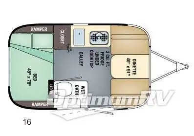 2017 Airstream Sport 16 Floorplan Photo