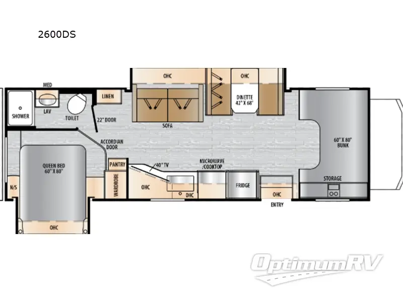 2025 East To West Entrada 2600DS RV Floorplan Photo