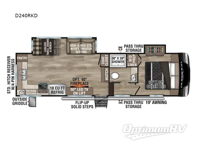 2025 KZ Durango Half-Ton D240RKD Floorplan Photo