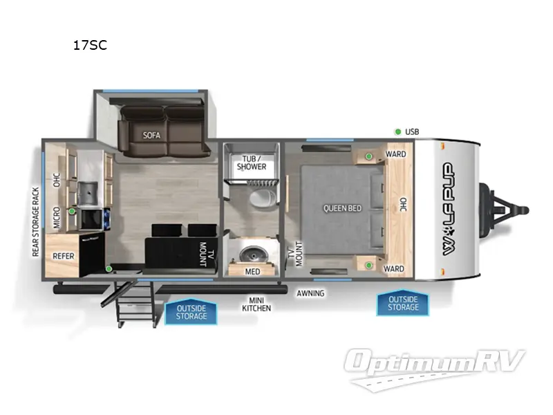 2025 Forest River Cherokee Wolf Pup 17SC RV Floorplan Photo